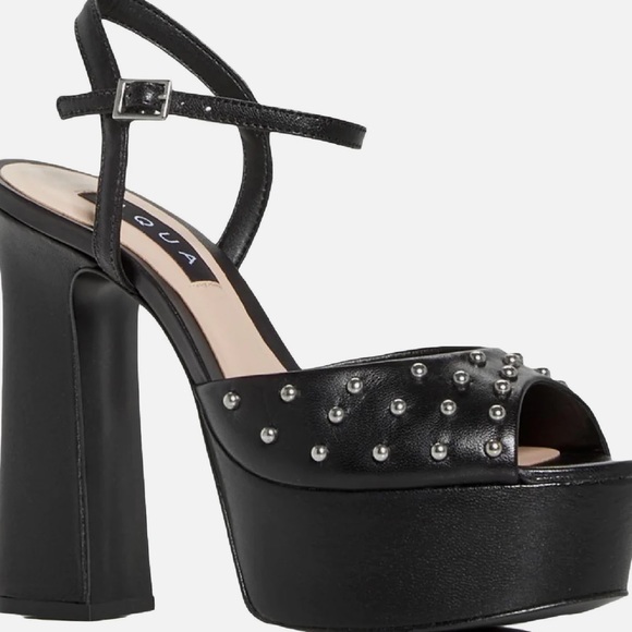 Aqua Shoes - Aqua - Cullen Womens Leather Ankle Strap Platform Sandals